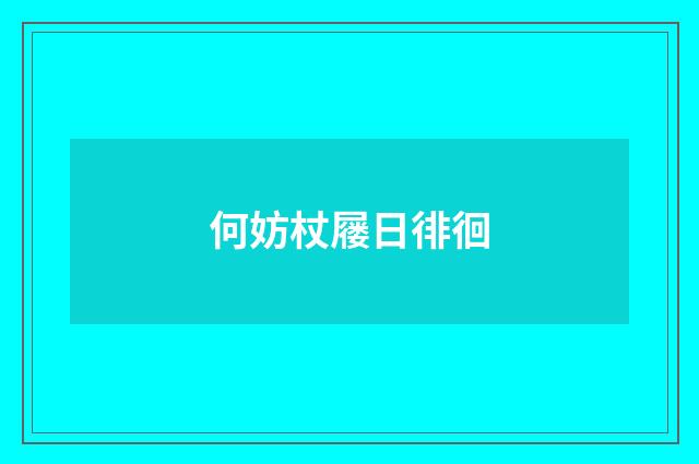 何妨杖屦日徘徊