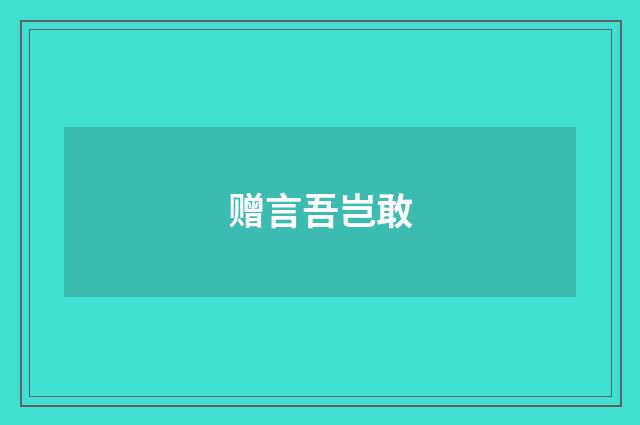赠言吾岂敢