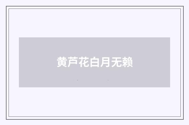 黄芦花白月无赖