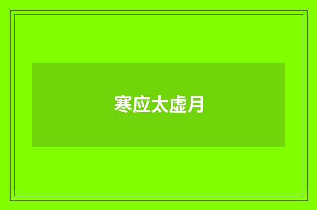 寒应太虚月