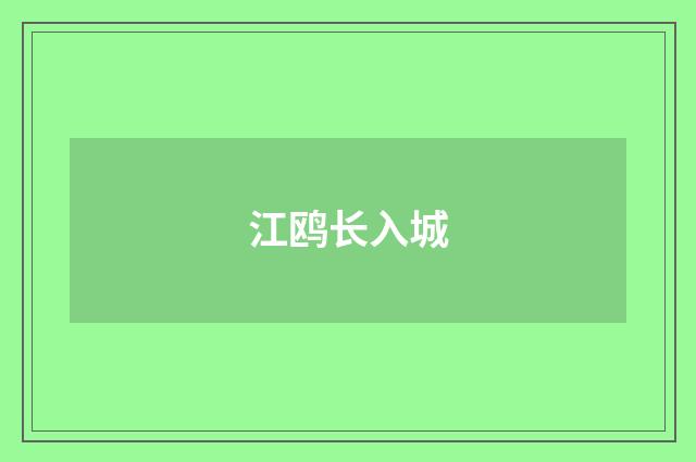 江鸥长入城