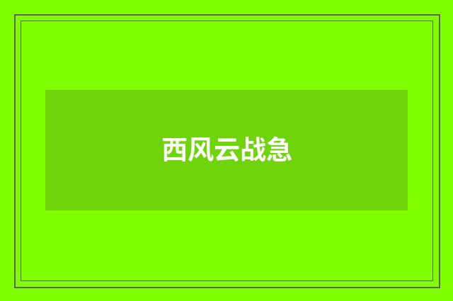 西风云战急