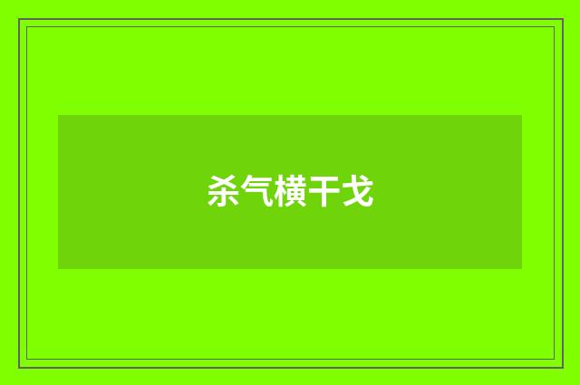 杀气横干戈