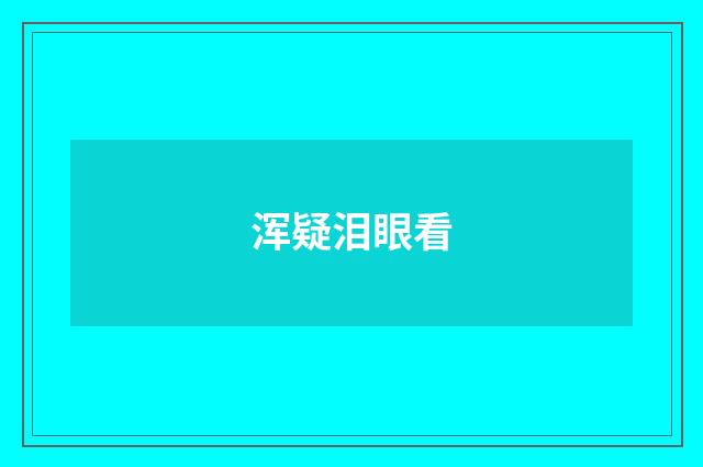 浑疑泪眼看