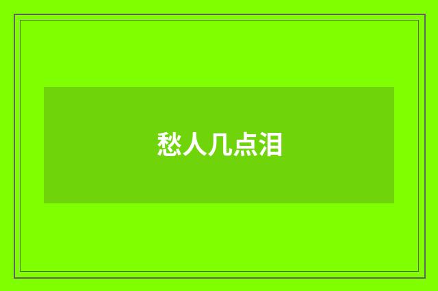 愁人几点泪