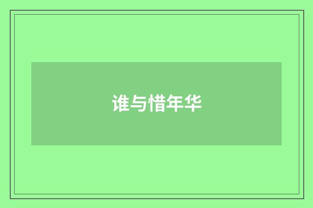 谁与惜年华