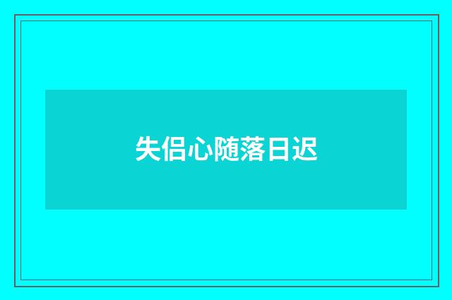失侣心随落日迟