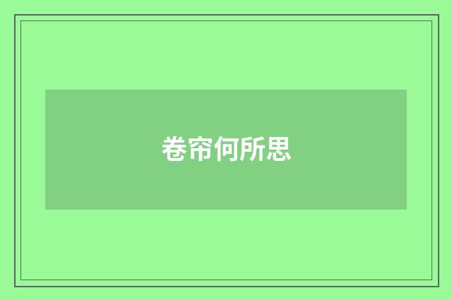 卷帘何所思