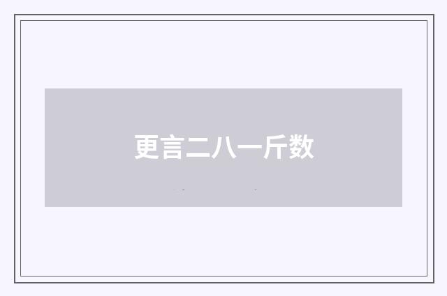更言二八一斤数