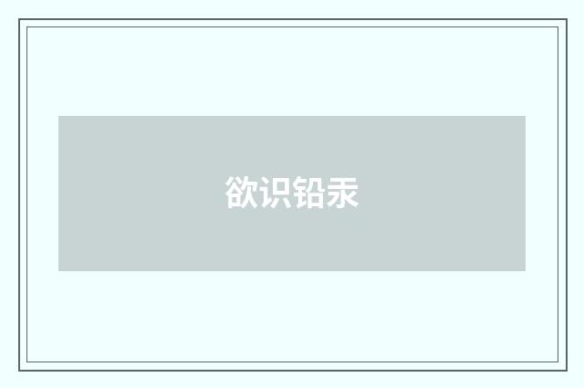 欲识铅汞