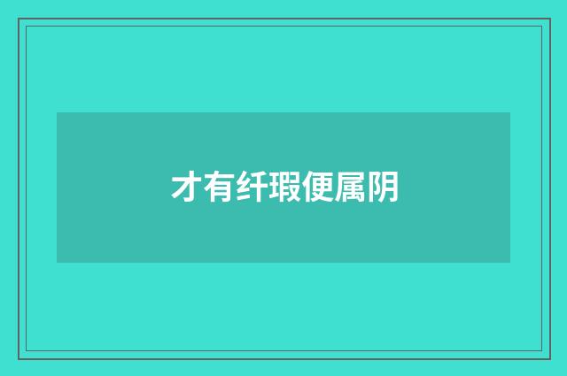 才有纤瑕便属阴