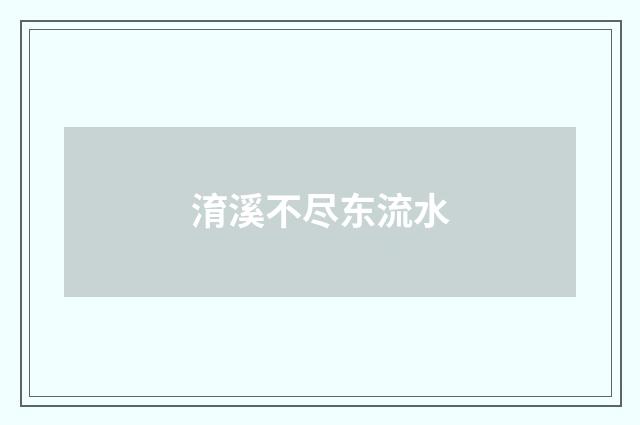 淯溪不尽东流水