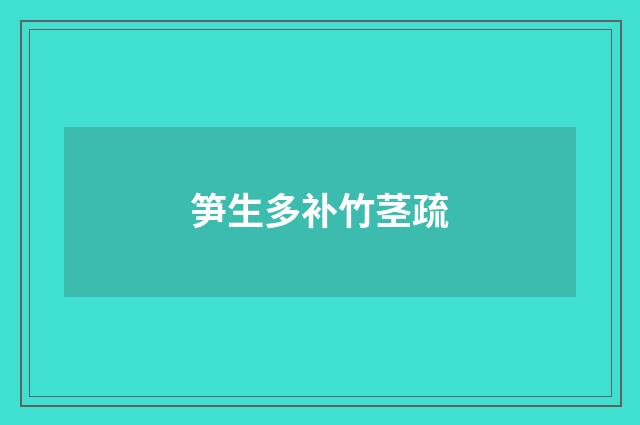 笋生多补竹茎疏