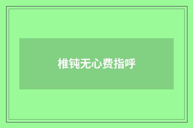 椎钝无心费指呼