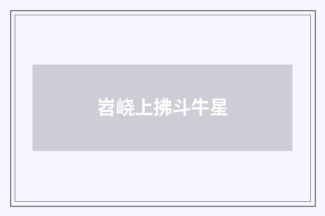 岧峣上拂斗牛星