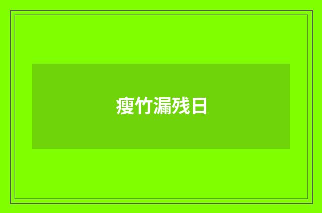 瘦竹漏残日