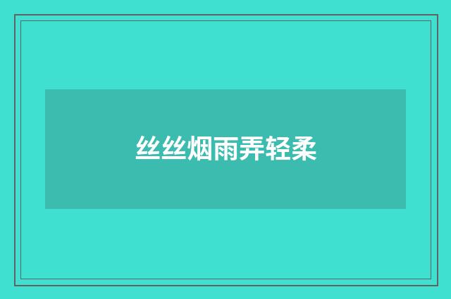 丝丝烟雨弄轻柔