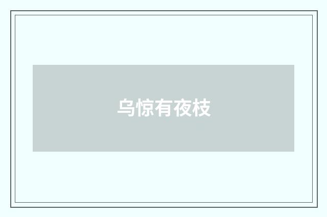 乌惊有夜枝