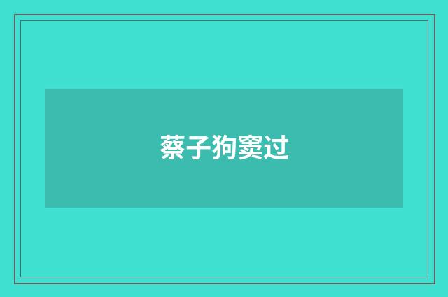 蔡子狗窦过