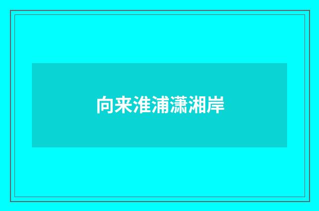 向来淮浦潇湘岸