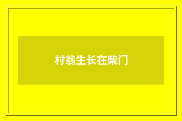 村翁生长在柴门