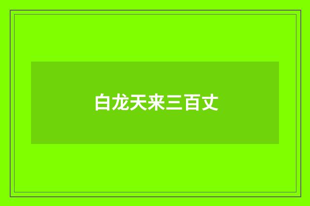 白龙天来三百丈