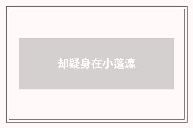 却疑身在小蓬瀛