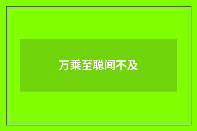 万乘至聪闻不及