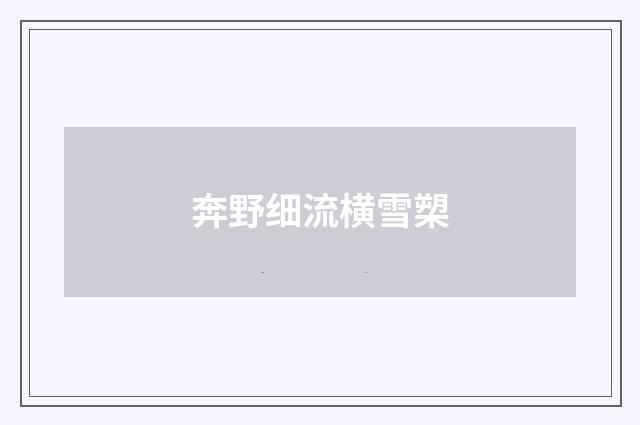 奔野细流横雪槊