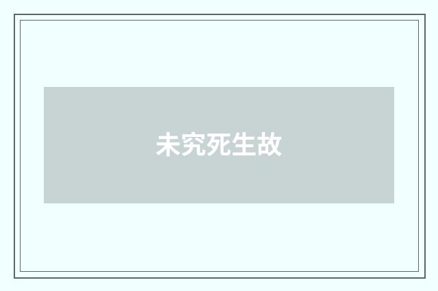 未究死生故