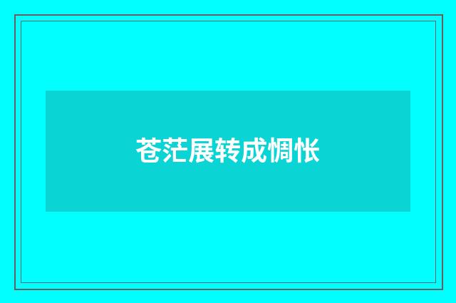 苍茫展转成惆怅