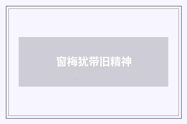 窗梅犹带旧精神