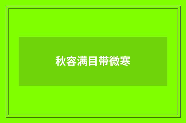 秋容满目带微寒
