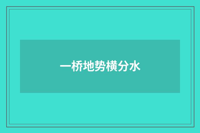 一桥地势横分水