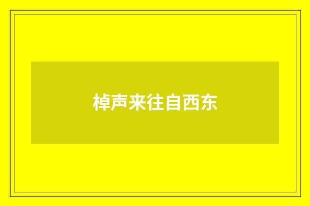 棹声来往自西东