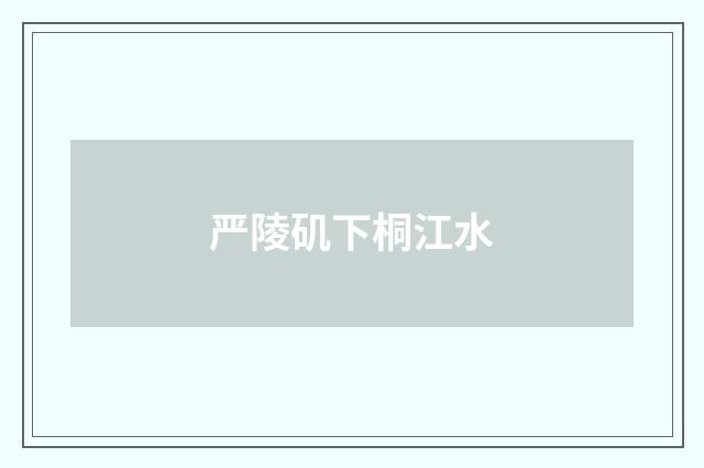 严陵矶下桐江水