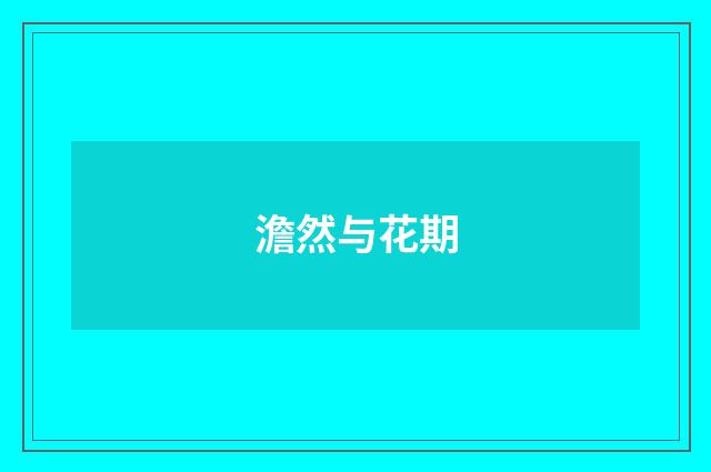 澹然与花期