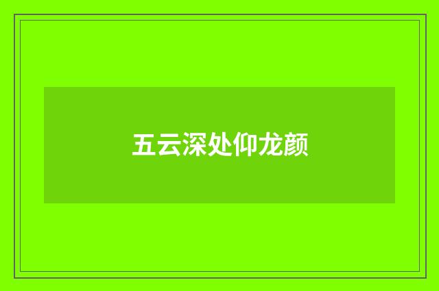 五云深处仰龙颜