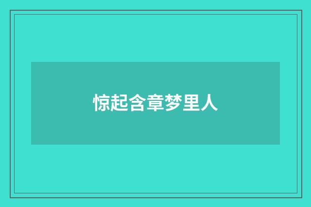 惊起含章梦里人