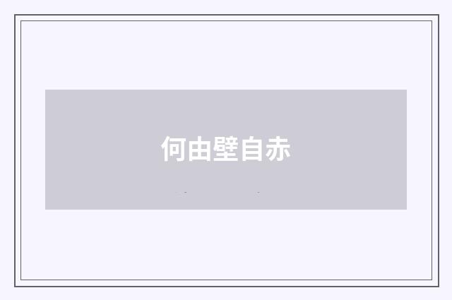 何由壁自赤