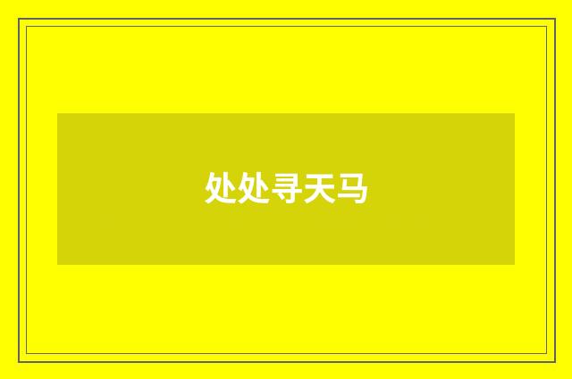 处处寻天马