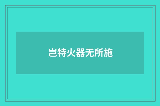 岂特火器无所施