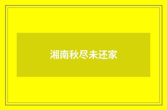 湘南秋尽未还家