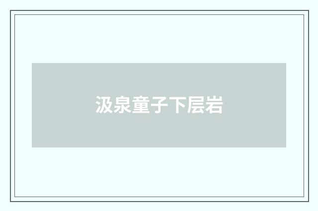 汲泉童子下层岩