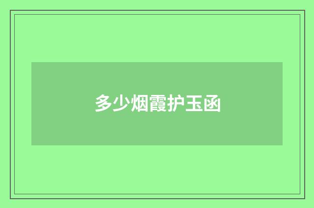 多少烟霞护玉函