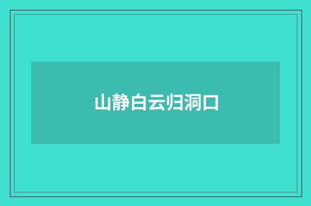 山静白云归洞口