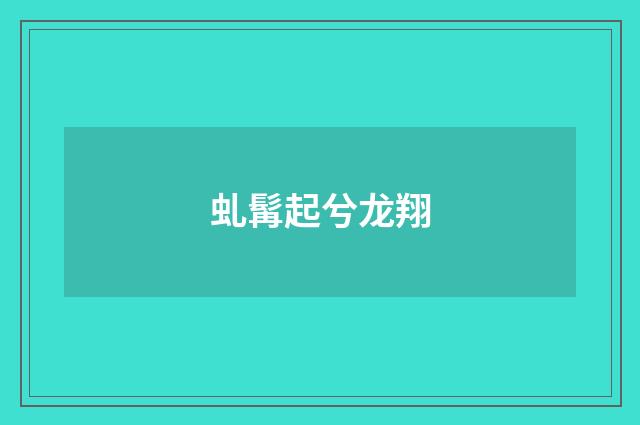 虬髯起兮龙翔