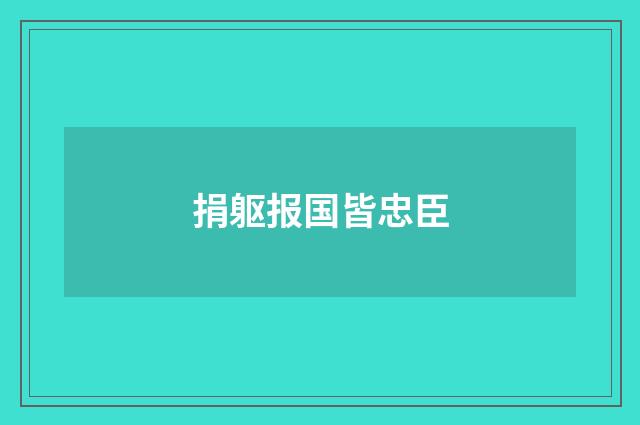 捐躯报国皆忠臣