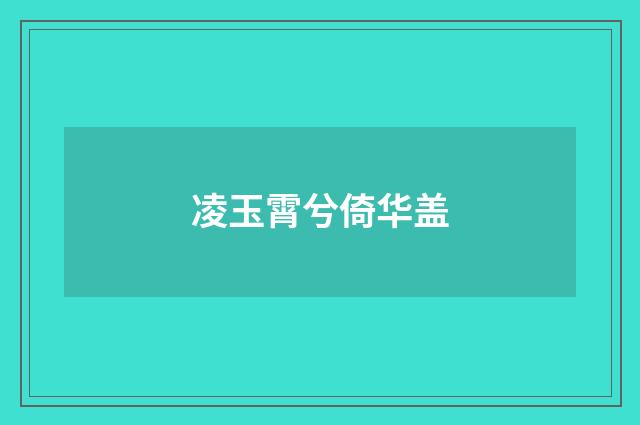 凌玉霄兮倚华盖