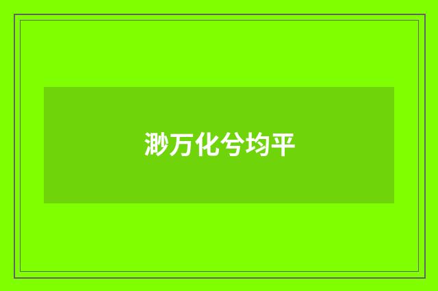 渺万化兮均平